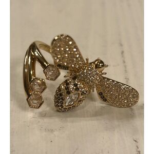 Swarovski LISABEL Bee Ring Rhinestone Gold Ltd Edition SZ 58 (USA 8) Retired EUC